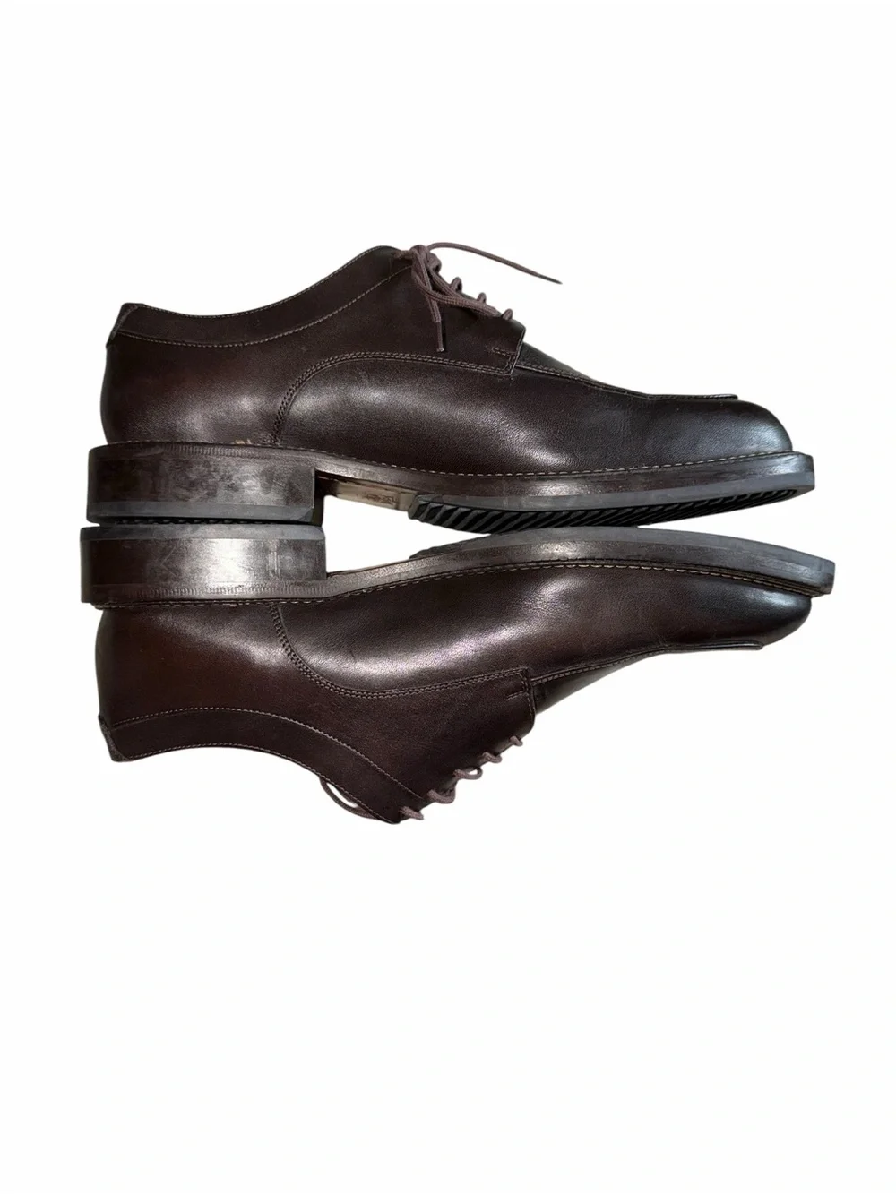 Cole Haan Derby Lace Up Apron Toe Brown Leather Dress Shoes Men's US 9D Academia